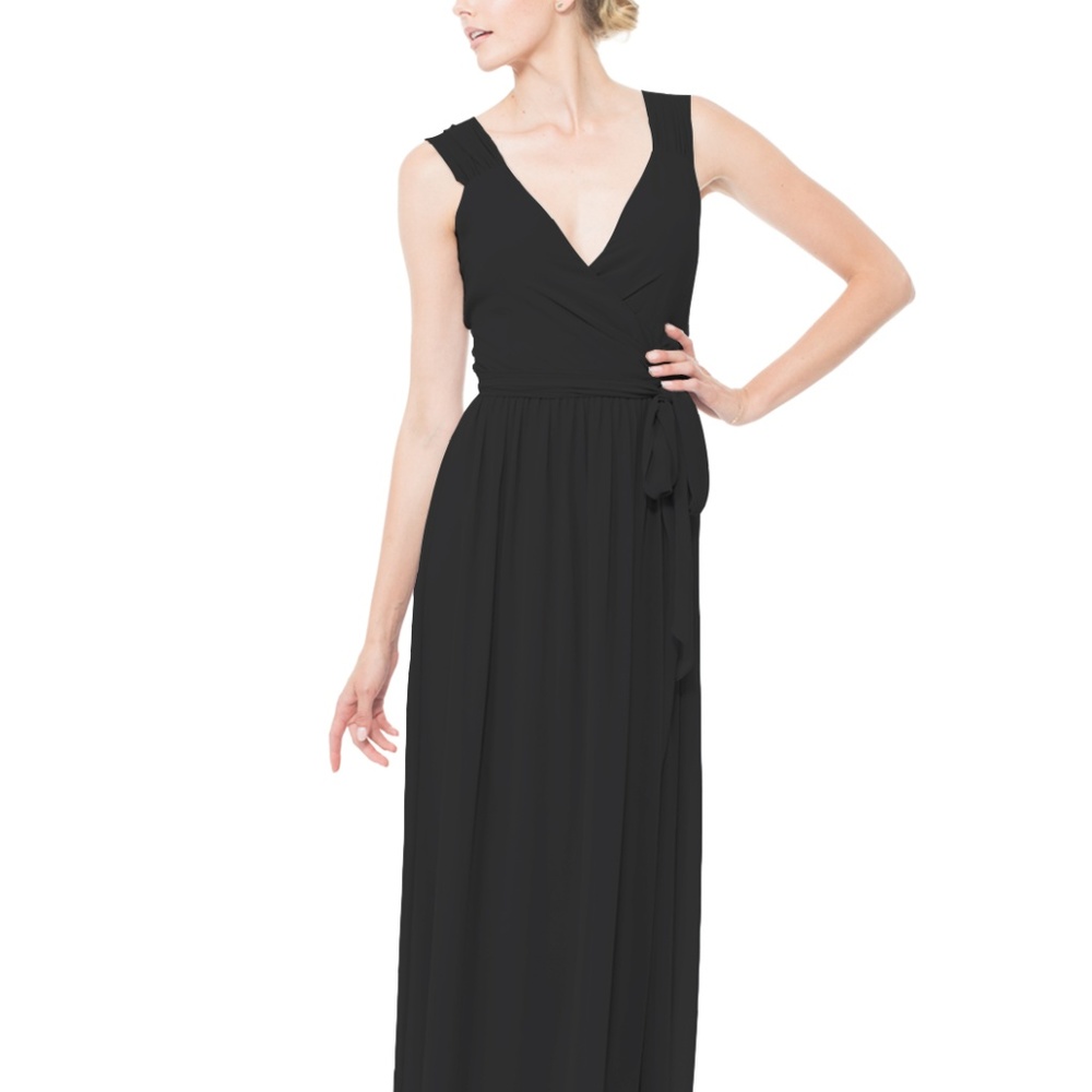 Joanna August Newbury Cap-Sleeve Gown, Black-Small